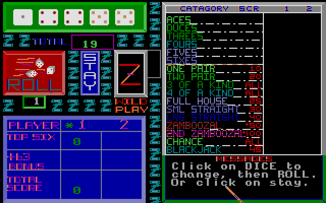 Zamboozal Poker Dice atari screenshot